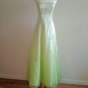 Y2K Pearly Beaded Floral Garden Fairy Prom Dress